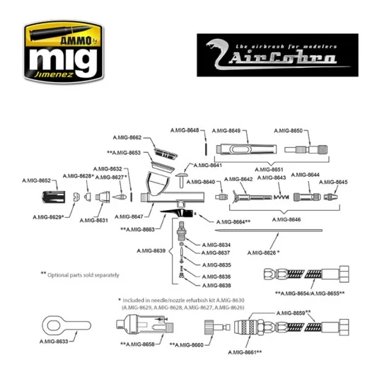 Aircobra Airbrush (0.3mm) - AMMO by MIG Jimenez A.MIG-8625