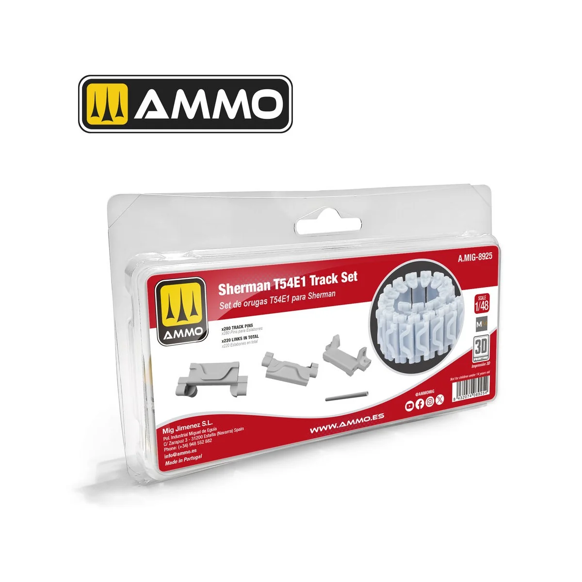 Sherman T54E1 Tracks Set, 1/48 - AMMO by MIG Jimenez A.MIG-8925