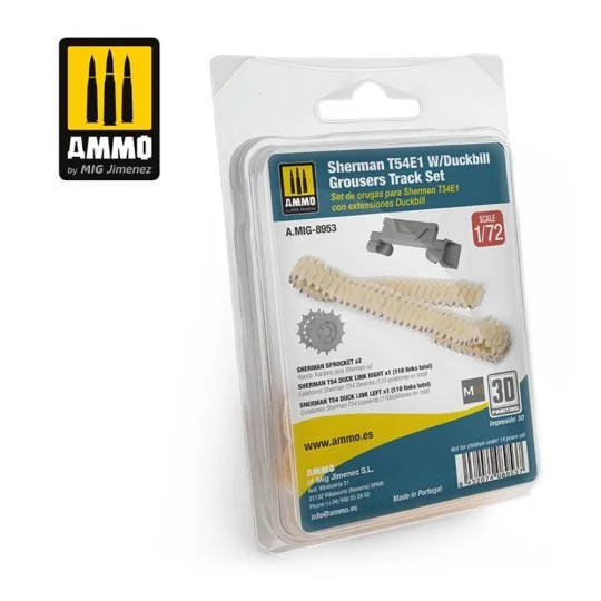 1/72 Sherman T54E1 with Duckbill Grousers Tracks Set, 1/72 - AMMO b...