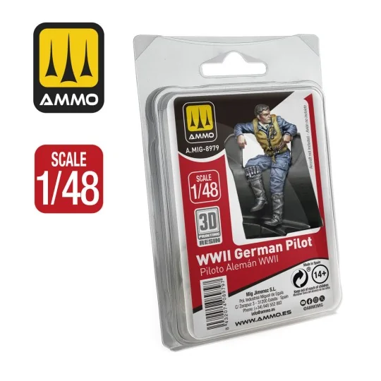 WWII German Pilot, 1/48 - AMMO by MIG Jimenez A.MIG-8979