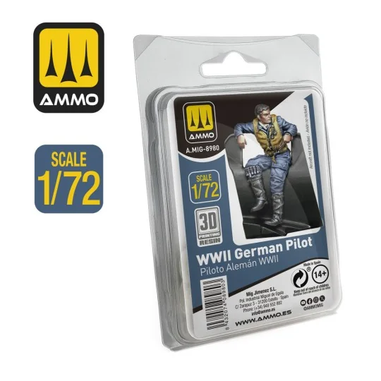 WWII German Pilot, 1/72 - AMMO by MIG Jimenez A.MIG-8980