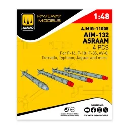 AIM-132 ASRAAM (4 pcs), 1/48 - AMMO by MIG Jimenez A.MIG-11005