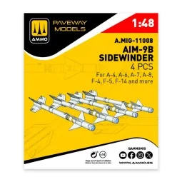 AIM-9B Sidewinder (4 pcs), 1/48 - AMMO by MIG Jimenez A.MIG-11008