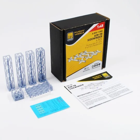 AIM-9B Sidewinder (4 pcs), 1/48 - AMMO by MIG Jimenez A.MIG-11008