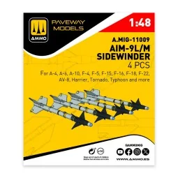 AIM-9L/M Sidewinder (4 pcs), 1/48 - AMMO by MIG Jimenez A.MIG-11009