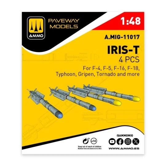IRIS-T (4 pcs), 1/48 - AMMO by MIG Jimenez A.MIG-11017