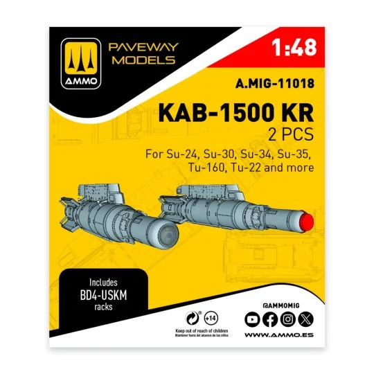 KAB-1500 KR (2 pcs), 1/48 - AMMO by MIG Jimenez A.MIG-11018