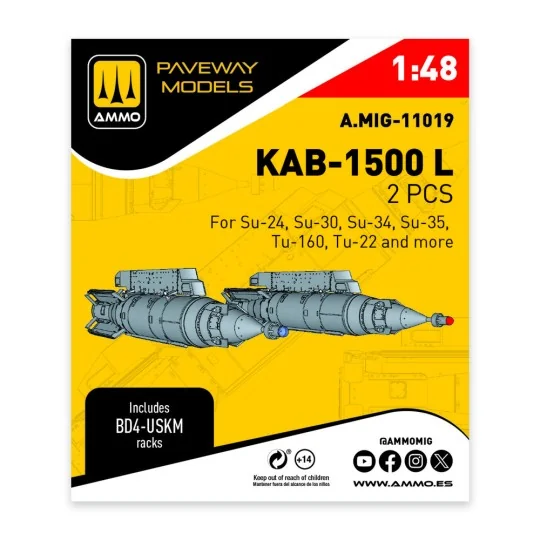 KAB-1500 L (2 pcs), 1/48 - AMMO by MIG Jimenez A.MIG-11019