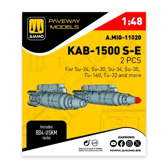 KAB-1500 SE (2 pcs), 1/48 - AMMO by MIG Jimenez A.MIG-11020