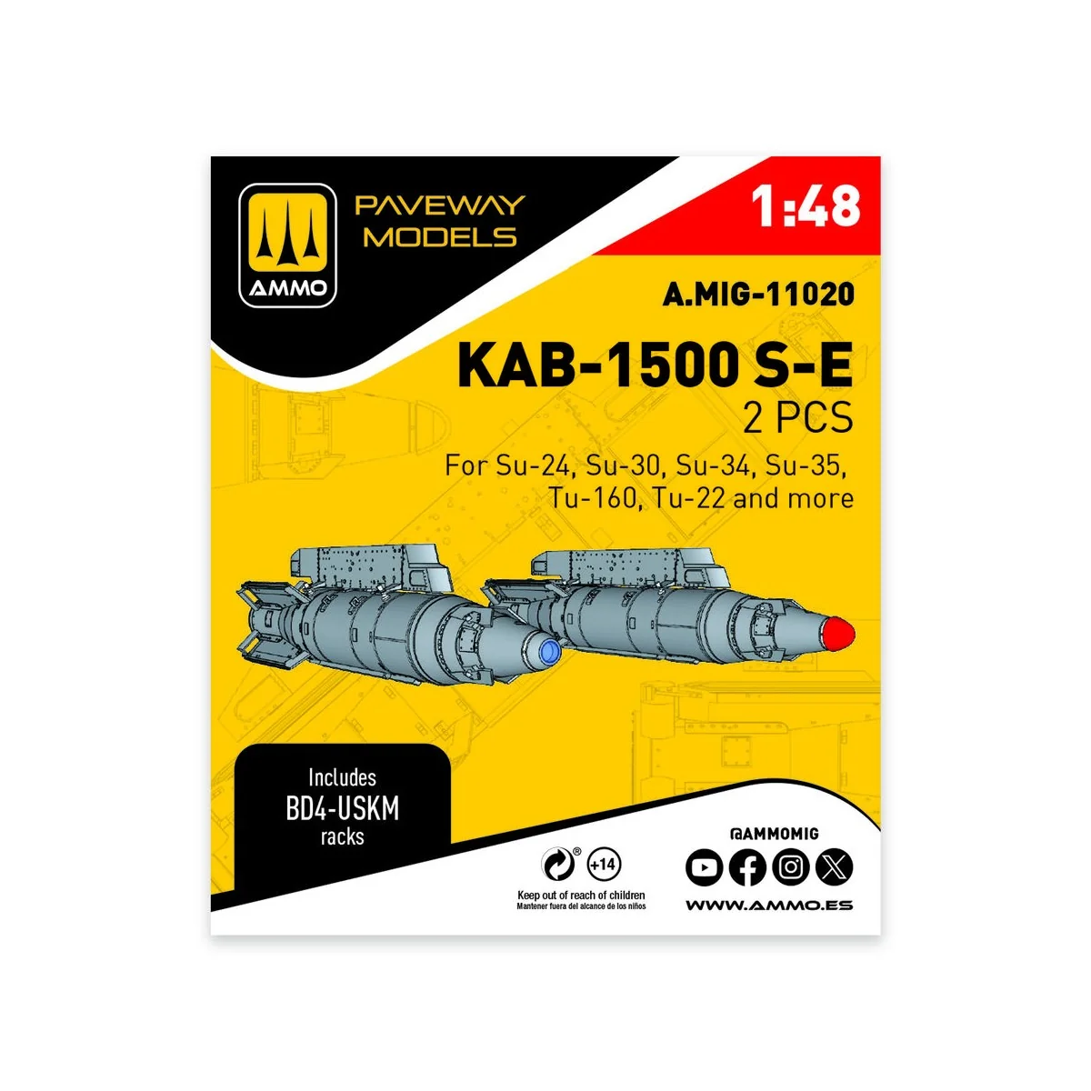 KAB-1500 SE (2 pcs), 1/48 - AMMO by MIG Jimenez A.MIG-11020