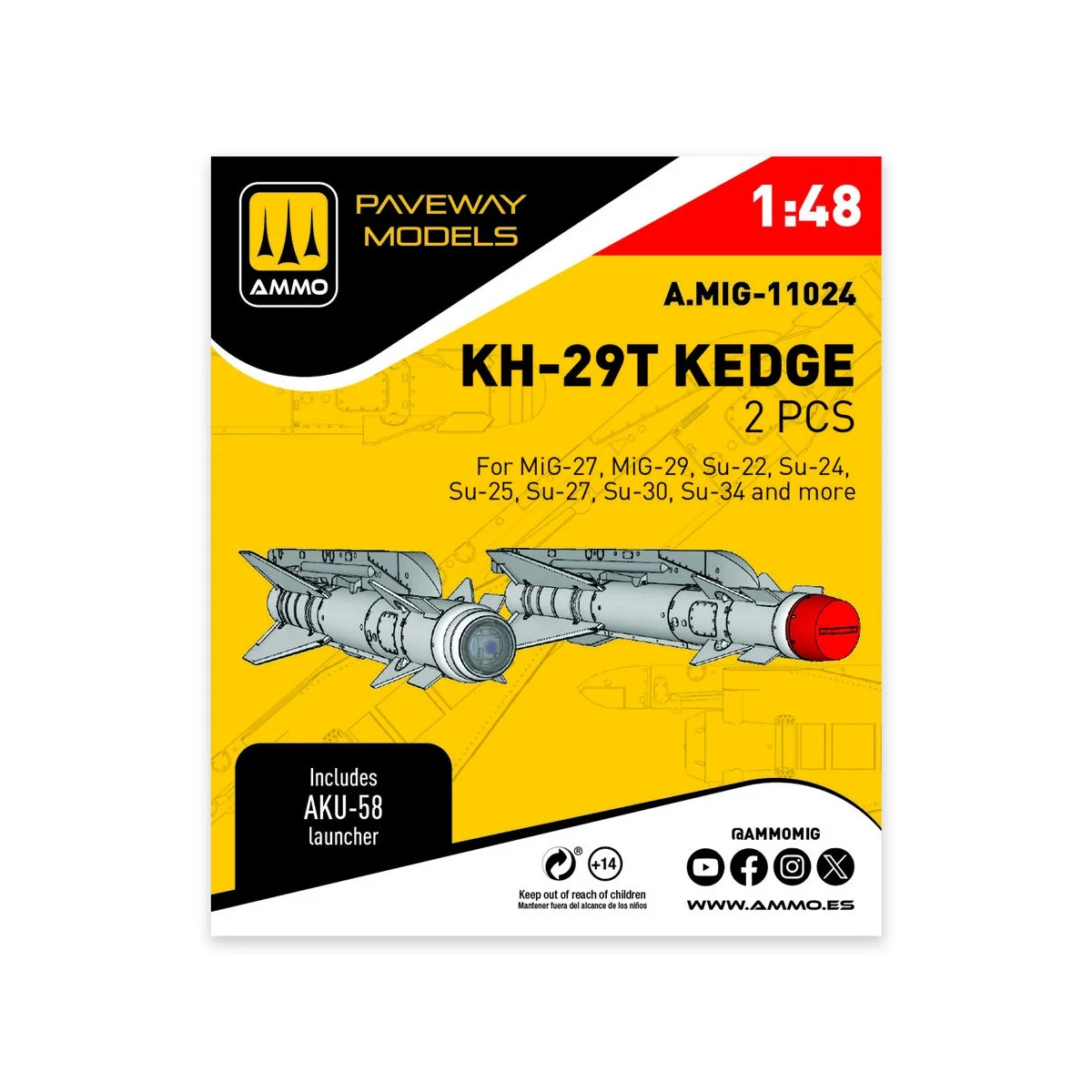 KH-29T Kedge (2 pcs), 1/48 - AMMO by MIG Jimenez A.MIG-11024