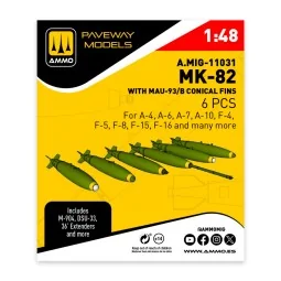 MK-82 with MAU-93/B conical fin (6 pcs), 1/48 - AMMO by MIG Jimenez...