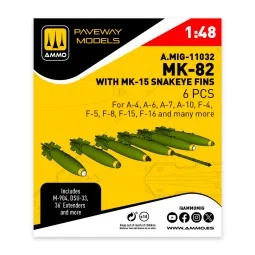 MK-82 with MK-15 Snakeye fin (6 pcs), 1/48 - AMMO by MIG Jimenez A....