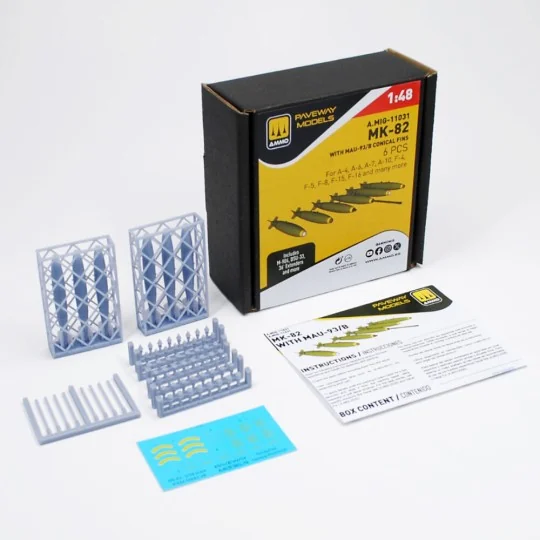 MK-82 with MAU-93/B conical fin (6 pcs), 1/48 - AMMO by MIG Jimenez...