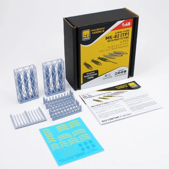 MK-82 with thermal protection and MAU-93 fin (6 pcs), 1/48 - AMMO b...