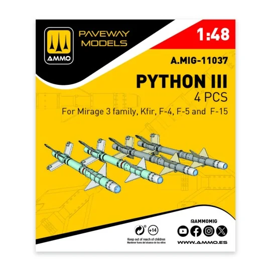 Python III (4 pcs), 1/48 - AMMO by MIG Jimenez A.MIG-11037