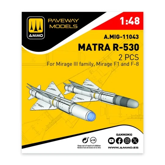 Matra R-530 (2 pcs), 1/48 - AMMO by MIG Jimenez A.MIG-11043