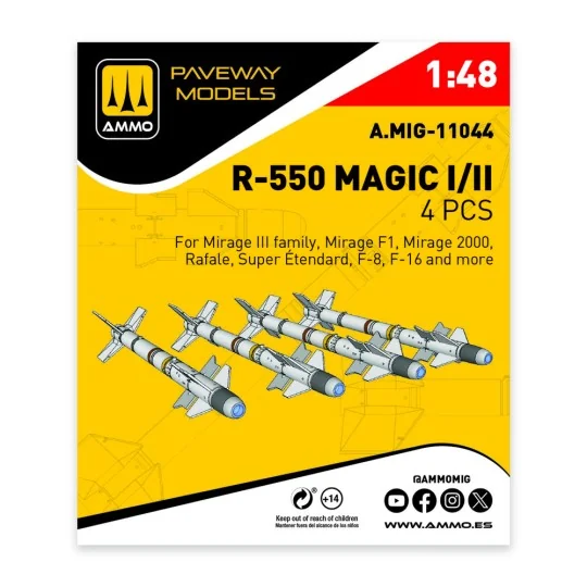 R-550 Magic I/II (4 pcs), 1/48 - AMMO by MIG Jimenez A.MIG-11044