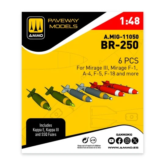 BP-250 (6 pcs), 1/48 - AMMO by MIG Jimenez A.MIG-11050