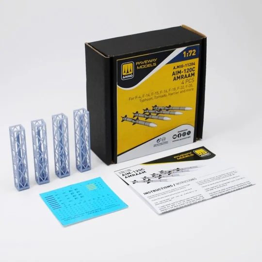 AIM-120C AMRAAM (4 pcs), 1/72 - AMMO by MIG Jimenez A.MIG-11204