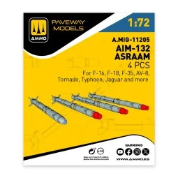 AIM-132 ASRAAM (4 pcs), 1/72 - AMMO by MIG Jimenez A.MIG-11205
