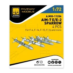 AIM-7E/E2 Sparrow (4 pcs), 1/72 - AMMO by MIG Jimenez A.MIG-11206