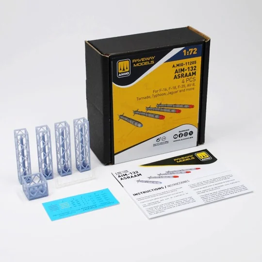 AIM-132 ASRAAM (4 pcs), 1/72 - AMMO by MIG Jimenez A.MIG-11205