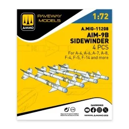 AIM-9B Sidewinder (4 pcs), 1/72 - AMMO by MIG Jimenez A.MIG-11208