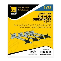 AIM-9L/M Sidewinder (4 pcs), 1/72 - AMMO by MIG Jimenez A.MIG-11209