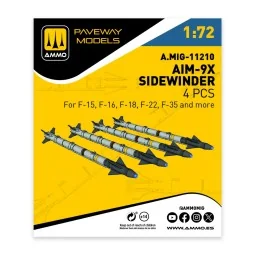 AIM-9X Sidewinder (4 pcs), 1/72 - AMMO by MIG Jimenez A.MIG-11210