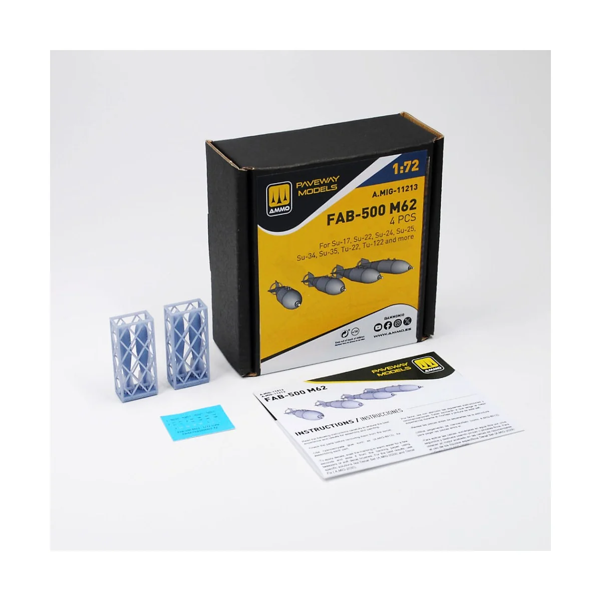 FAB-500 M62 (4 pcs), 1/72 - AMMO by MIG Jimenez A.MIG-11213