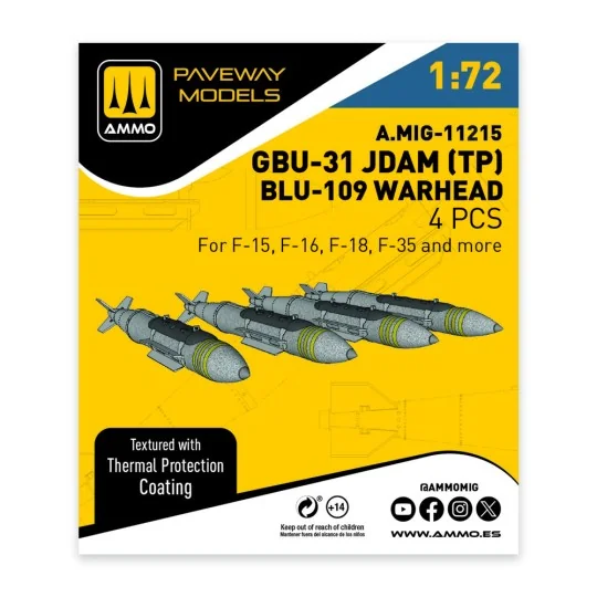 GBU-31 JDAM (with Thermal Protection), BLU-109 Warhead, 1/72 - AMMO...