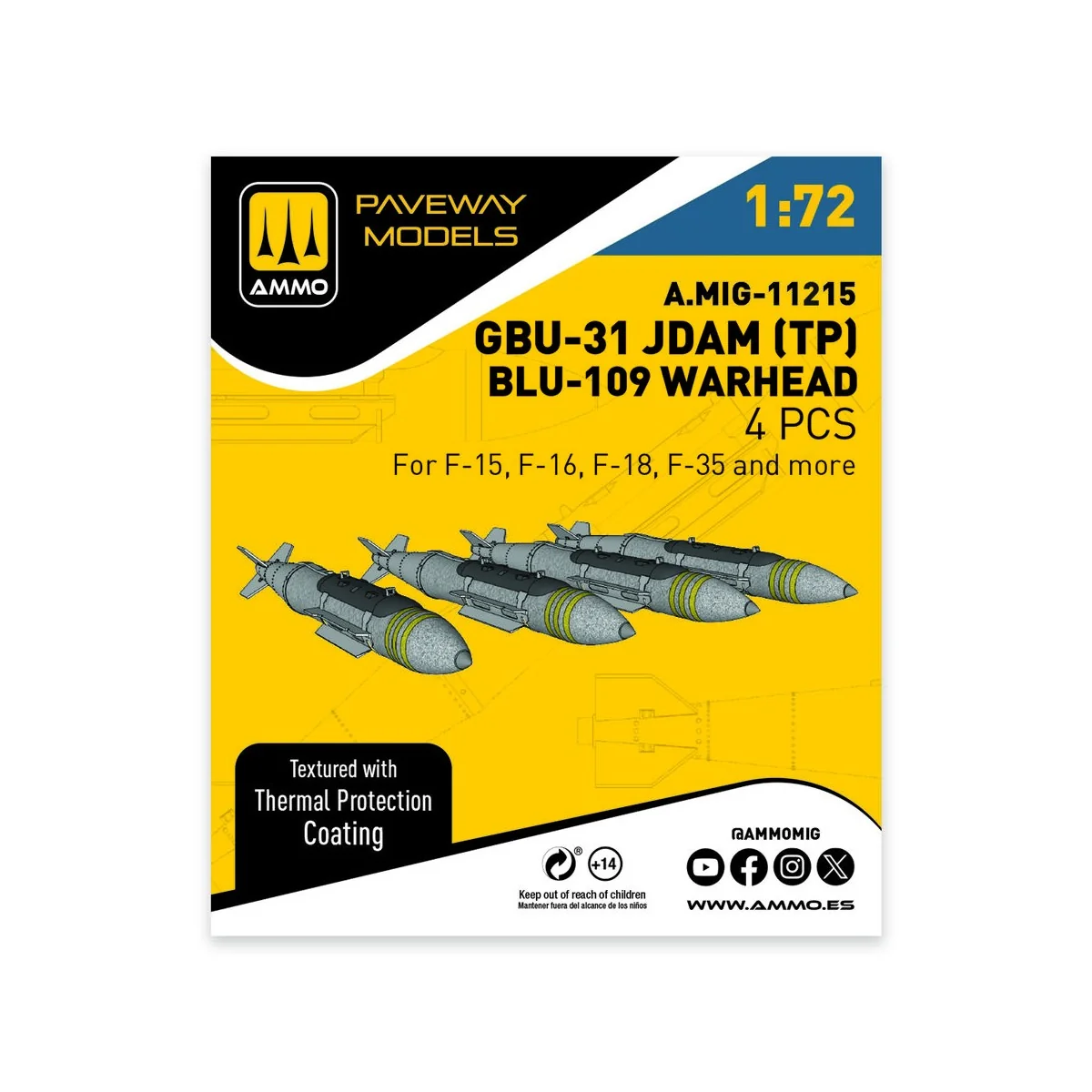 GBU-31 JDAM (with Thermal Protection), BLU-109 Warhead, 1/72 - AMMO...