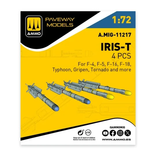 IRIS-T (4 pcs), 1/72 - AMMO by MIG Jimenez A.MIG-11217