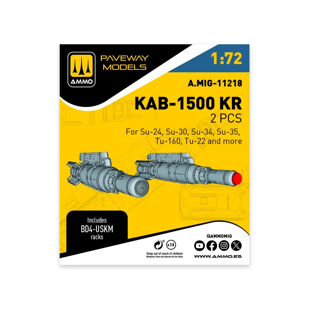 KAB-1500 KR (2 pcs), 1/72 - AMMO by MIG Jimenez A.MIG-11218