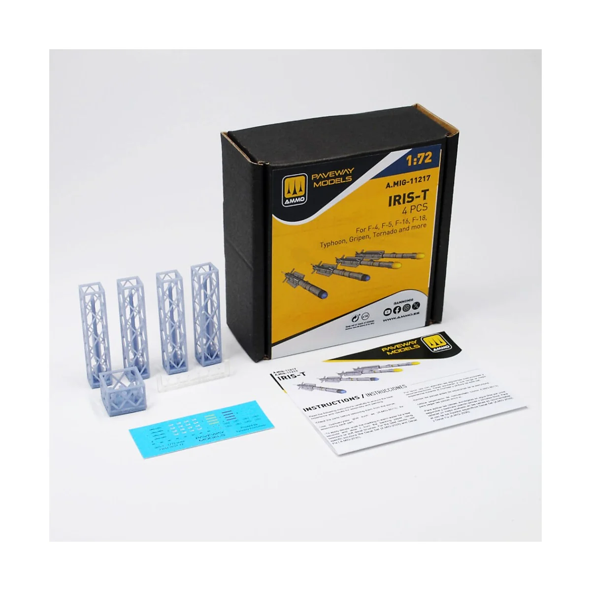 IRIS-T (4 pcs), 1/72 - AMMO by MIG Jimenez A.MIG-11217