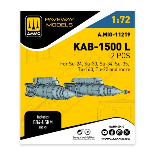 KAB-1500 L (2 pcs), 1/72 - AMMO by MIG Jimenez A.MIG-11219