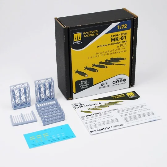 MK-81 with MAU-94/B conical fin (6 pcs), 1/72 - AMMO by MIG Jimenez...