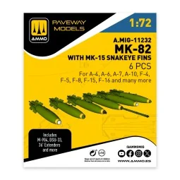MK-82 with MK-15 Snakeye fin (6 pcs), 1/72 - AMMO by MIG Jimenez A....