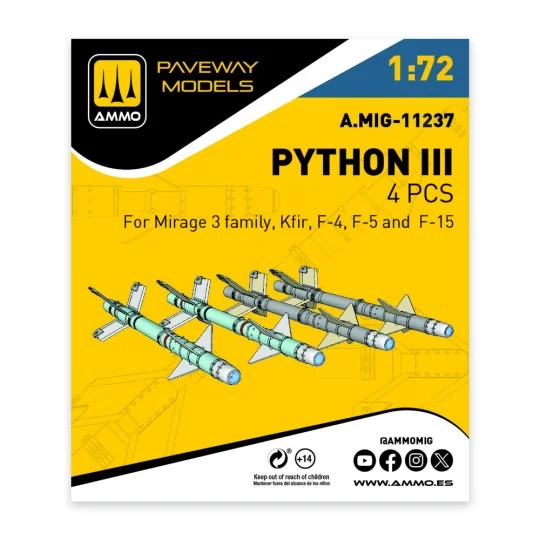 Python III (4 pcs), 1/72 - AMMO by MIG Jimenez A.MIG-11237