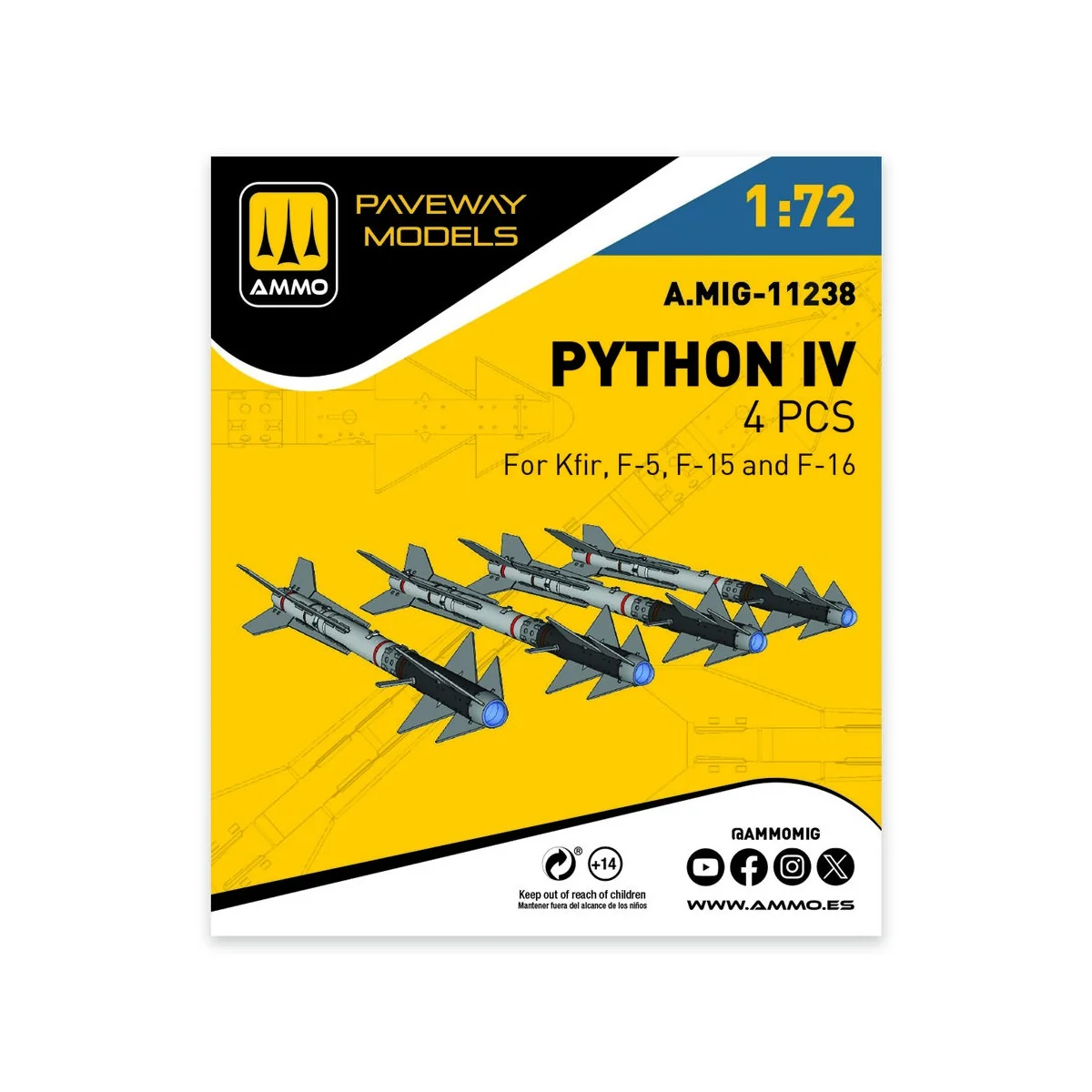 Python IV (4 pcs), 1/72 - AMMO by MIG Jimenez A.MIG-11238