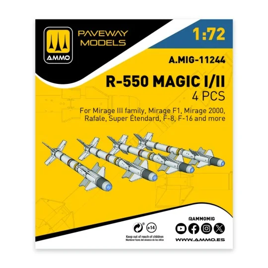 R-550 Magic I/II (4 pcs), 1/72 - AMMO by MIG Jimenez A.MIG-11244