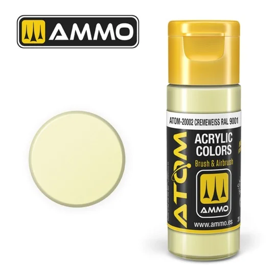 ATOM COLOR Cremeweiss RAL 9001 - AMMO by MIG Jimenez ATOM-20002