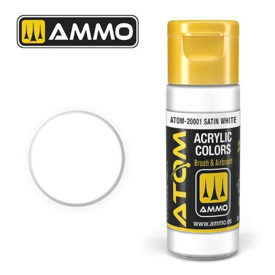 ATOM COLOR Satin White - AMMO by MIG Jimenez ATOM-20001