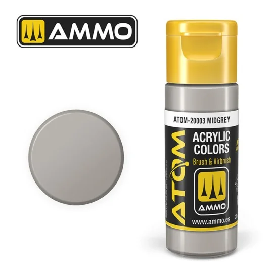 ATOM COLOR Midgrey - AMMO by MIG Jimenez ATOM-20003