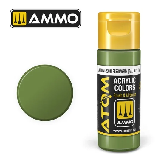 ATOM COLOR Resedagrün RAL 6011 - AMMO by MIG Jimenez ATOM-20081