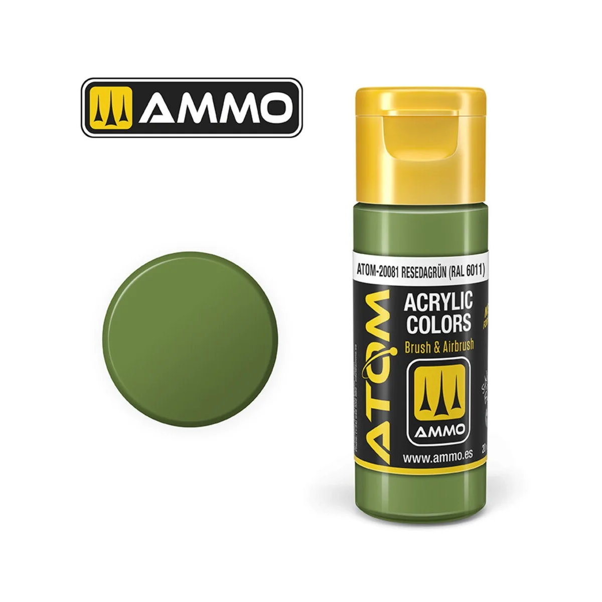 ATOM COLOR Resedagrün RAL 6011 - AMMO by MIG Jimenez ATOM-20081