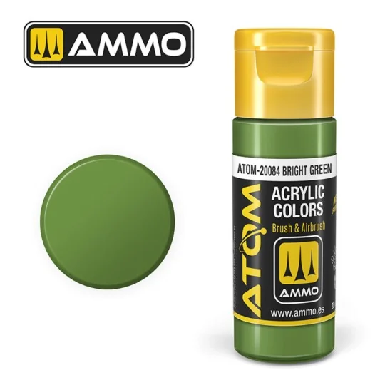 ATOM COLOR Bright Green - AMMO by MIG Jimenez ATOM-20084