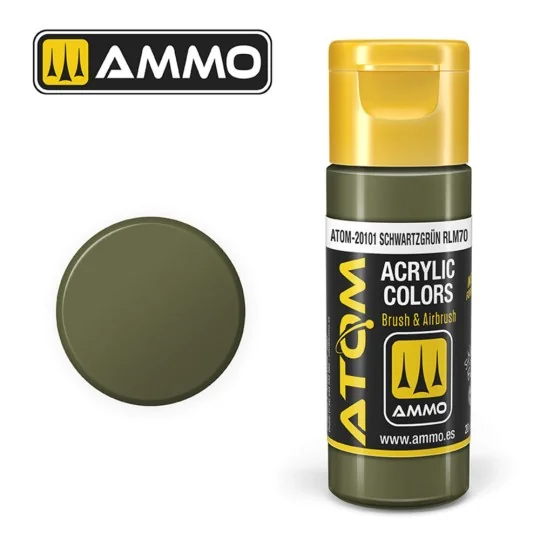 ATOM COLOR Schwartzgrün RLM70 - AMMO by MIG Jimenez ATOM-20101