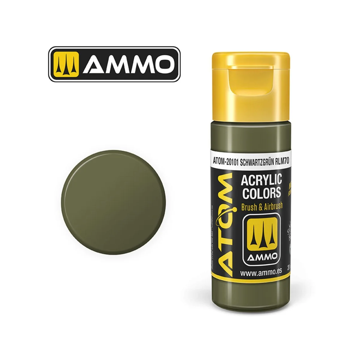 ATOM COLOR Schwartzgrün RLM70 - AMMO by MIG Jimenez ATOM-20101